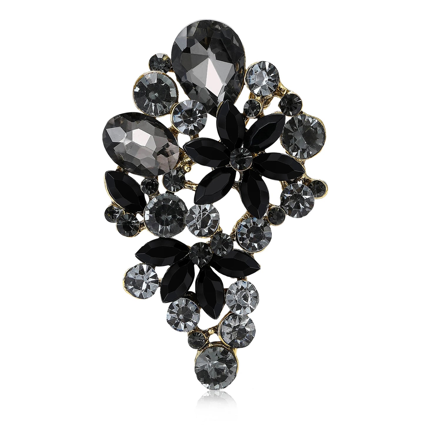 Beaut&Berry Luxury Shiny Crystal Glass Brooches for Women Rhinestone Pins Friends Party Gifts Banquet Jewellery Accessories