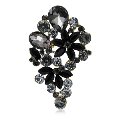 Beaut&Berry Luxury Shiny Crystal Glass Brooches for Women Rhinestone Pins Friends Party Gifts Banquet Jewellery Accessories