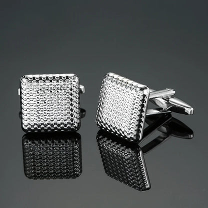 High end men's French shirt cufflinks Classic Square laser lattice wire drawing cuffs buttons business suit accessories jewelry