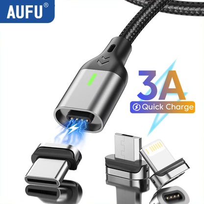 AUFU Magnetic Charge Cable Fast Charging USB Type C Cable for Samsung Xiaomi iPhone Magnet Micro USB Data Quick Charging Wire
