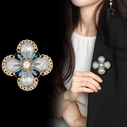 Baroque Luxury Beautiful Cross Floral Design Brooch for Men and Women, Jewelry Accessories, Wedding Holiday Party Gift