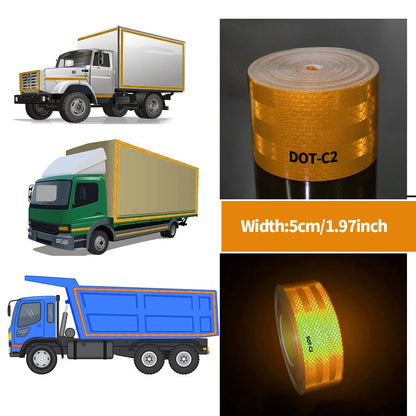 DOT-C2 Reflective Safety Tape Yellow Conspicuity Waterproof Reflector Sticker For Vehicles Trailers Boats Sign