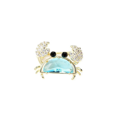 Lovely Designed Multicolor Zircon Crab Brooches For Women Fashion Casual Crystal Animal Pins Party Clothes Jewelry Unisex Gift