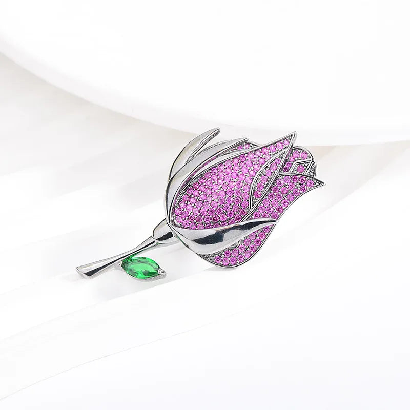 SUYU Women's Light Luxury Black Rose Brooch Pin For Men's Suit Neck Pin Accessories Pins 2024 New Unique Design Sense Brooch