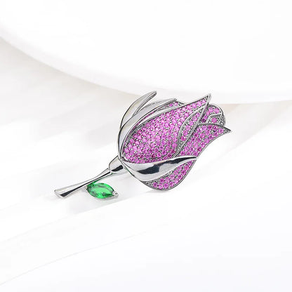 SUYU Women's Light Luxury Black Rose Brooch Pin For Men's Suit Neck Pin Accessories Pins 2024 New Unique Design Sense Brooch
