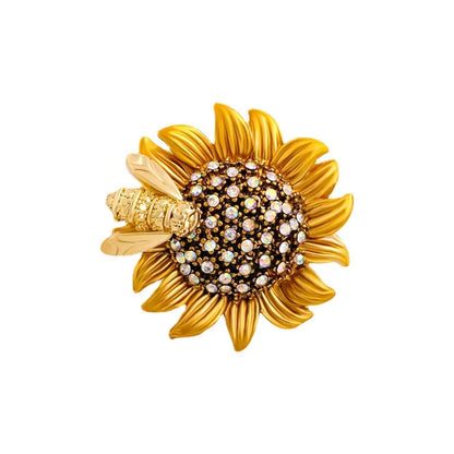 SKEDS Ladies' Exquisite Countryside Chrysanthemum Brooch Elegant Suit Accessory Coat Corsage High-End Luxury Sunflower Pin