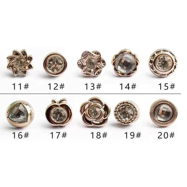 10pcs/Fashion Brooch SetPrevent Accidental Exposure Buttons Brooch Badge Cufflinks Button Detachable Buttons Sewing Accessories