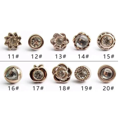 10pcs/Fashion Brooch SetPrevent Accidental Exposure Buttons Brooch Badge Cufflinks Button Detachable Buttons Sewing Accessories
