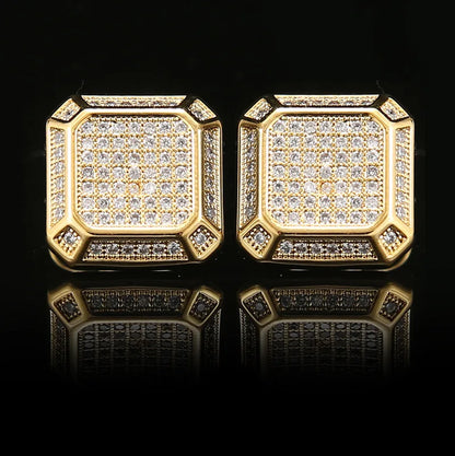 Square Cufflinks Copper Full Zircon Men Formal French Shirt Personalized Light Luxury Business Office Council Banquet Decoration