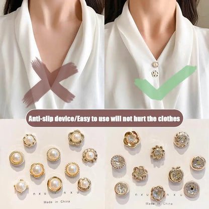 10pcs Collar Needle Buckle Fixed Pin 2025 Trendy Jewelry Gift For Women Brooch Fashion No Punching Magnetic Buckles For Shirts