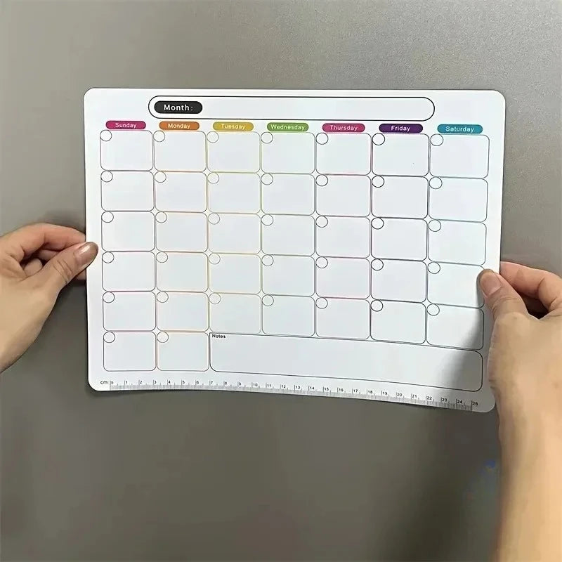 A Refrigerator Magnet ,Monthly And Weekly Planner, Magnetic Calendar Sticker, Soft Note Message Board
