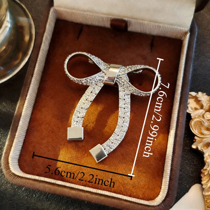 Baroque Luxury Beautiful Bow Design Brooch for Men and Women, Jewelry Accessories, Wedding Holiday Party Couple's Surprise Gift