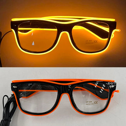 Light Up Led Glasses Neon Party Luminous Glasses EL Wire Glowing Sunglasses Novelty Gift for Adult Glow Bright Light Supplies