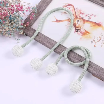 2pcs magnetic curtain tiebacks, a pair set, French-style mutual attraction premium gathering ropes, no drilling required.