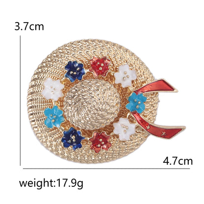 Luxury Rhinestone Sun Hat Brooches for Women Unisex Clothing Pins Necklace Event Party Backpack Fashion New Yea Gifts Decoration