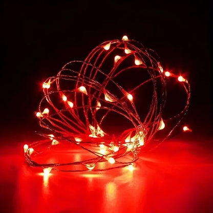 20m 200LED Fairy Light AA Battery Powered, Red Copper Wire Light, Suitable for Bedroom, Christmas, Party Decoration