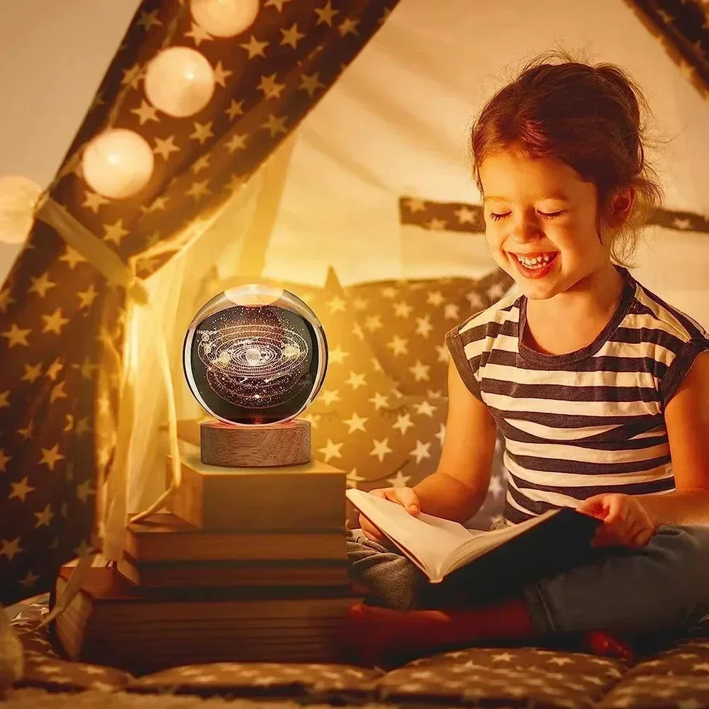 System Galaxy Table Lamp Glowing Moon Sphere For Bedroom Decoration Gift