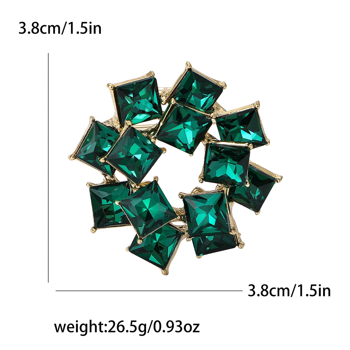 Beaut&Berry Vintage Double Layer Crystal Glass Brooches for Women Rhinestone Pins Friends Party Gifts Jewellery Accessories