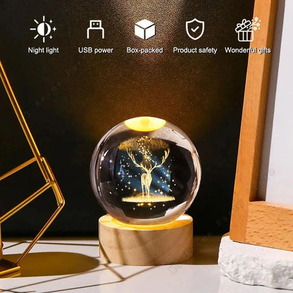 System Galaxy Table Lamp Glowing Moon Sphere For Bedroom Decoration Gift