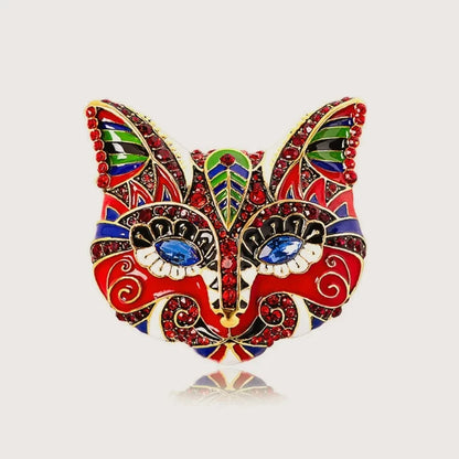 1 Piece Rhinestone Fox Head Design Ladies Brooch, Set Jacket Clothing Accessories, Party Gift Couple Dress Up, Luxury Simulation