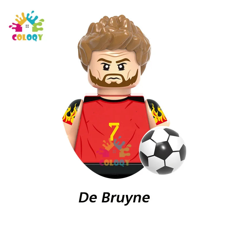 Kids Toys World Famous Football Stars Building Blocks Sport Player Mini Action Figures Golden Cup Toys For Boys Birthdays Gifts