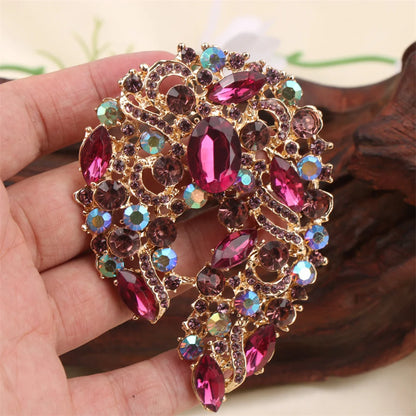 Baroque Luxury Beautiful Openwork Floral Design Brooch for Men and Women, Jewelry Accessories, Wedding Holiday Party Gift