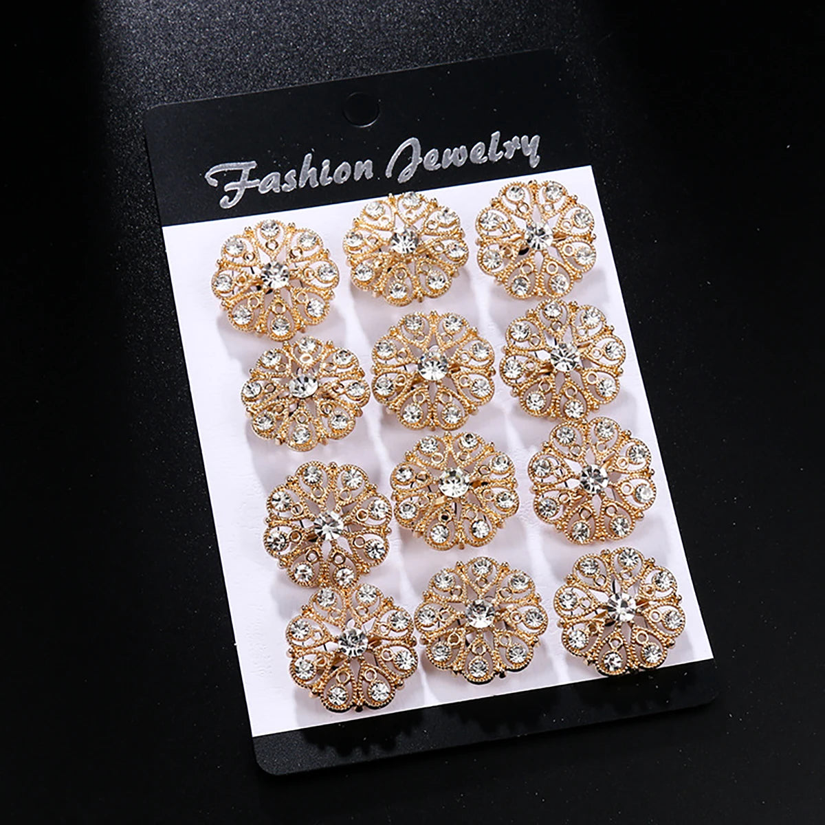 12Pcs/Set Fashion Simple Pearl Flower Brooches Alloy Rhinestone Muslim Bouquet Pin for Women Bridal Shower Party Dress Clothes