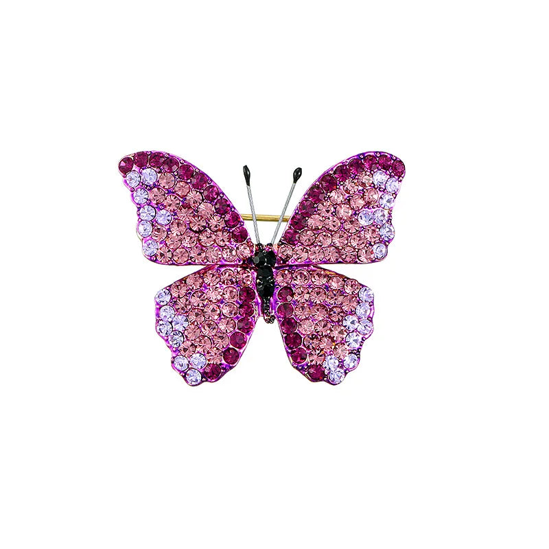 Korean Fashion Rhinestone Butterfly Brooches For Women Clothing Elegant Crystal Insect Brooch Pin Office Party Jewelry Gifts