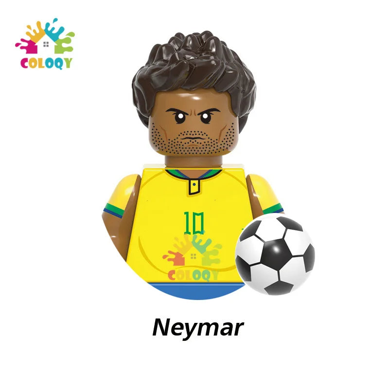 Kids Toys World Famous Football Stars Building Blocks Sport Player Mini Action Figures Golden Cup Toys For Boys Birthdays Gifts