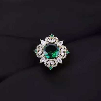 Fashion Green Crystal Brooch Small Lapel Pin Suit Cardigan Corsage Neckline Fashion Jewelry Accessories Gift