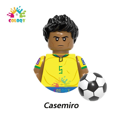 Kids Toys World Famous Football Stars Building Blocks Sport Player Mini Action Figures Golden Cup Toys For Boys Birthdays Gifts