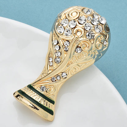 Wuli&baby Football Trophy Brooches For Women Unisex Rhinestone Enamel Cup Party Casual Brooch Pins Gifts
