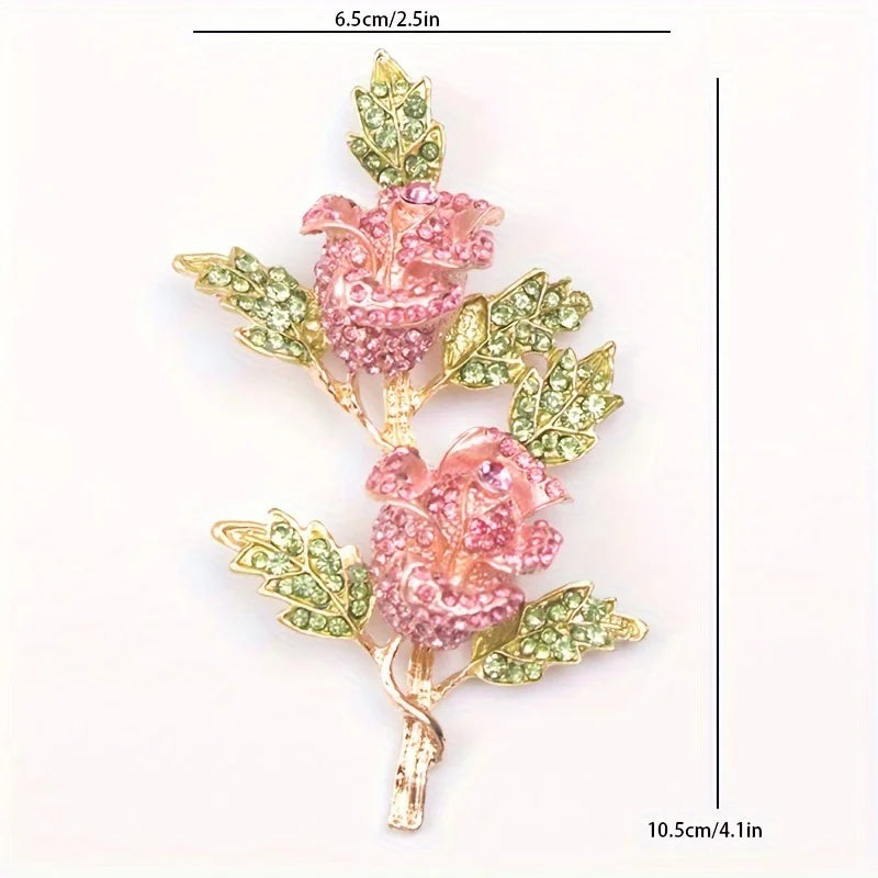 women exaggerated rose flower brooch luxury party wedding jewelry pins gift