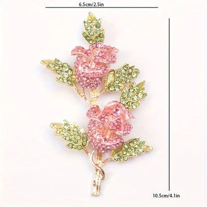 women exaggerated rose flower brooch luxury party wedding jewelry pins gift
