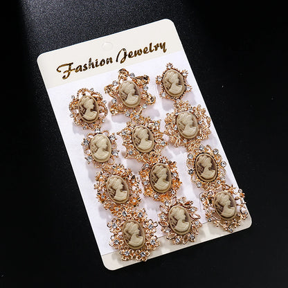 12Pcs/Set Fashion Simple Pearl Flower Brooches Alloy Rhinestone Muslim Bouquet Pin for Women Bridal Shower Party Dress Clothes