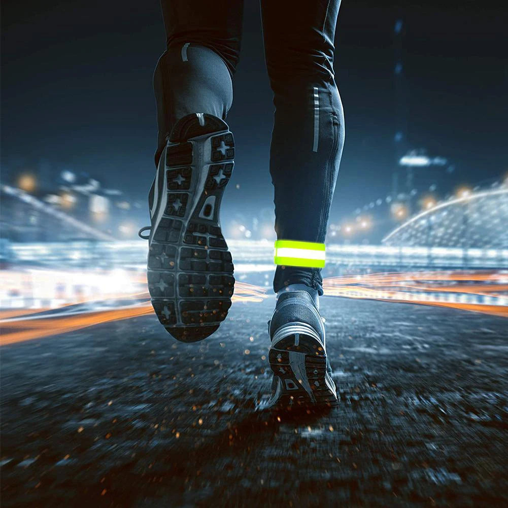 1PCS Running Reflective Arm Band for Wrist Ankle Leg Safety Reflector Tape Night Walking Cycling Led Bracelet Strap High Visibil