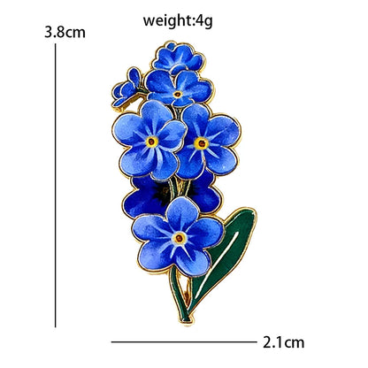 AniPins Cute Flower Pins 7-design Enamel Orchid Lilac Flower Metal Brooch Pin On Backpack Clothes Lapel Badge Friends Gifts