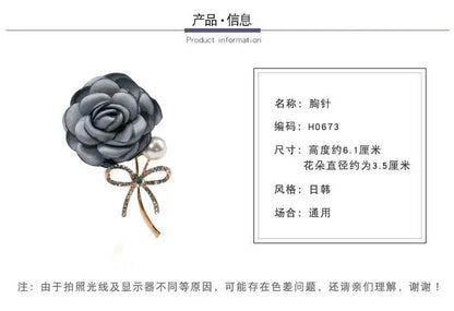 Luxury woman brooches Rose brooch fabric flower corsage shawl button sweater coat temperament pin accessories