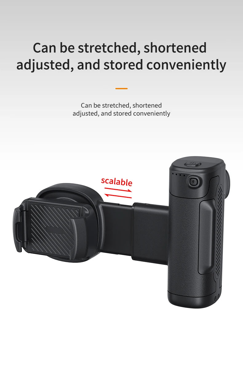 Single-Axis Phone Grip with Bluetooth LED Selfie Light, Adjustable Angle for Smartphone Photography, Video Live Streaming