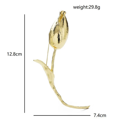 Wuli&baby Large Charming Tulip Flower Brooches Pins For Women Lady 2-color Exaggerate Flowers Bud Office Party Brooch Pins Gifts