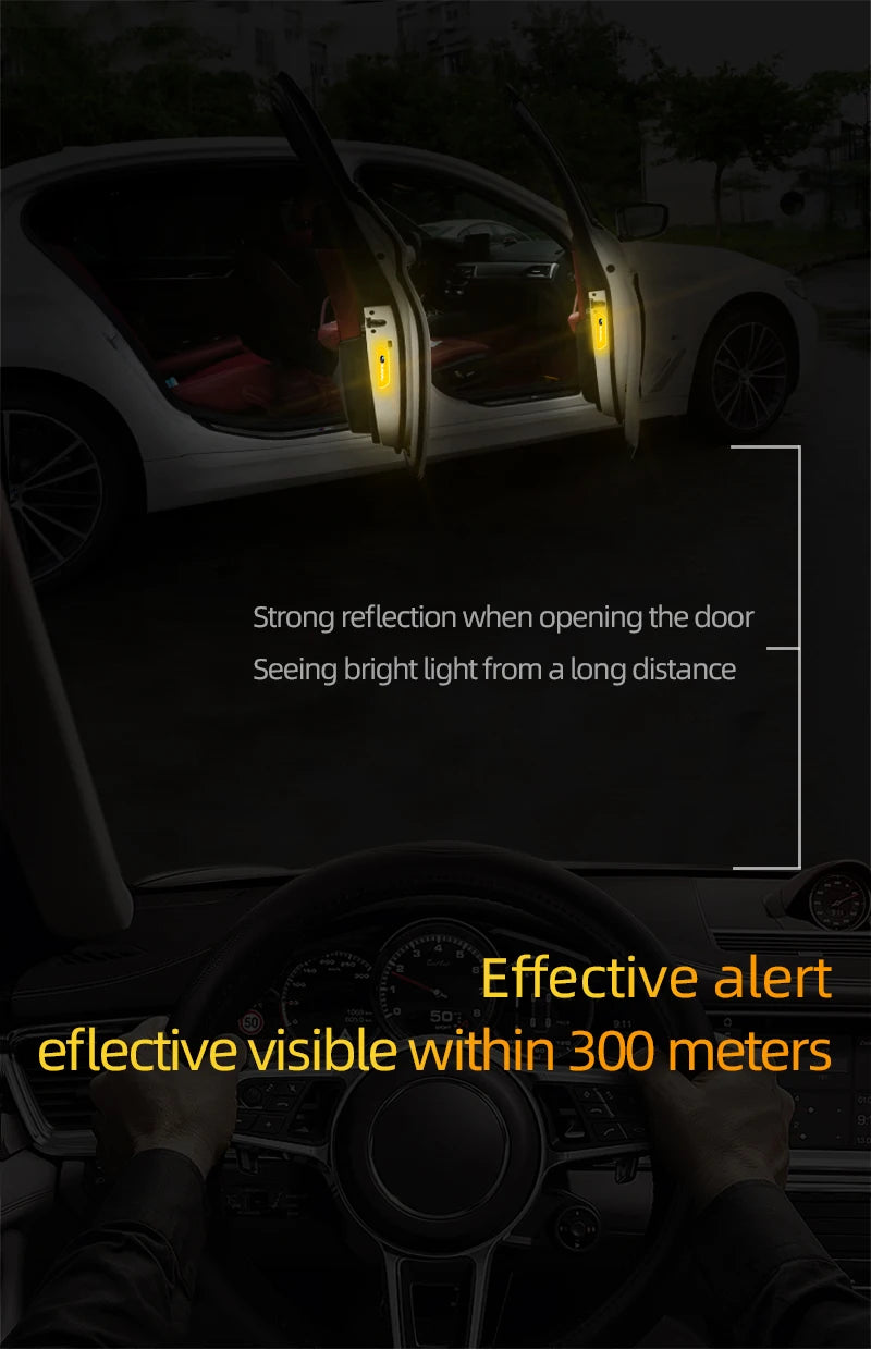 4PCS Car Stickers Door Opening Reflective Warning Sticker For Subaru STI Forester Impreza Legacy Outback XV BRZ WRX Tribeca