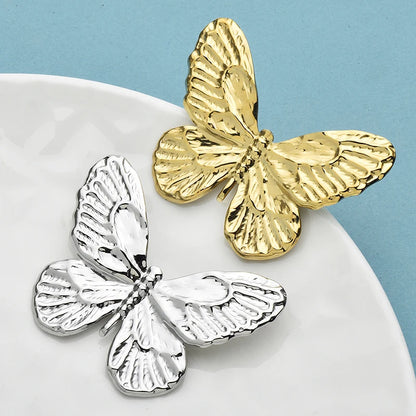 Wuli&baby Stainless Steel Butterfly Brooches For Women Unisex 2-color Beautiful Insects Office Casual Brooch Pins Gifts