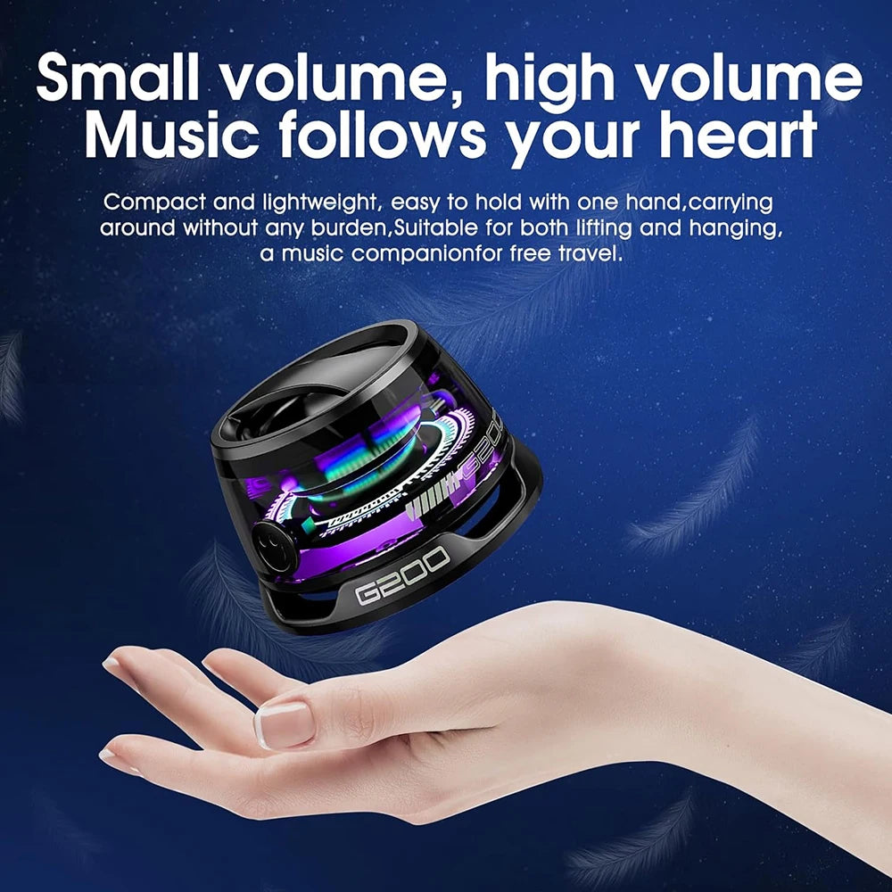 2 in1 Portable Bluetooth Speaker G200 RGB Lighting Magnetic Speaker BT5.3 Mini Sound Box Playback Phone Holder