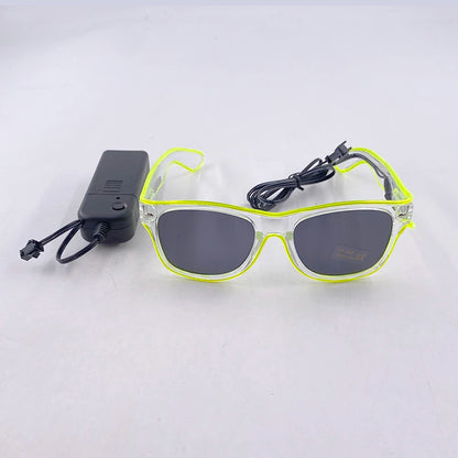 Light Up Led Glasses Neon Party Luminous Glasses EL Wire Glowing Sunglasses Novelty Gift for Adult Glow Bright Light Supplies