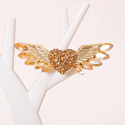 Sparkling Crystal Love Angel Wings Brooch Women's Luxury Dress Wedding Decorations Souvenir Gifts