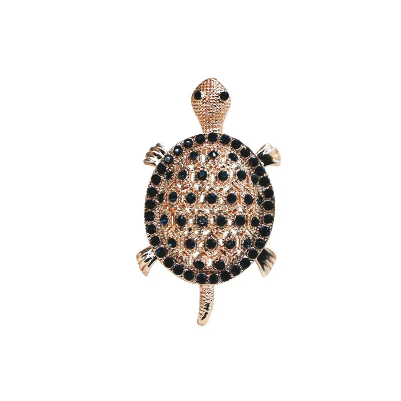 SKEDS Fashion Women Men Luxury Rhinestone Turtles Brooch Pin Crystal Vintage Metal Animal Accessories Coat Badges Cute Brooches