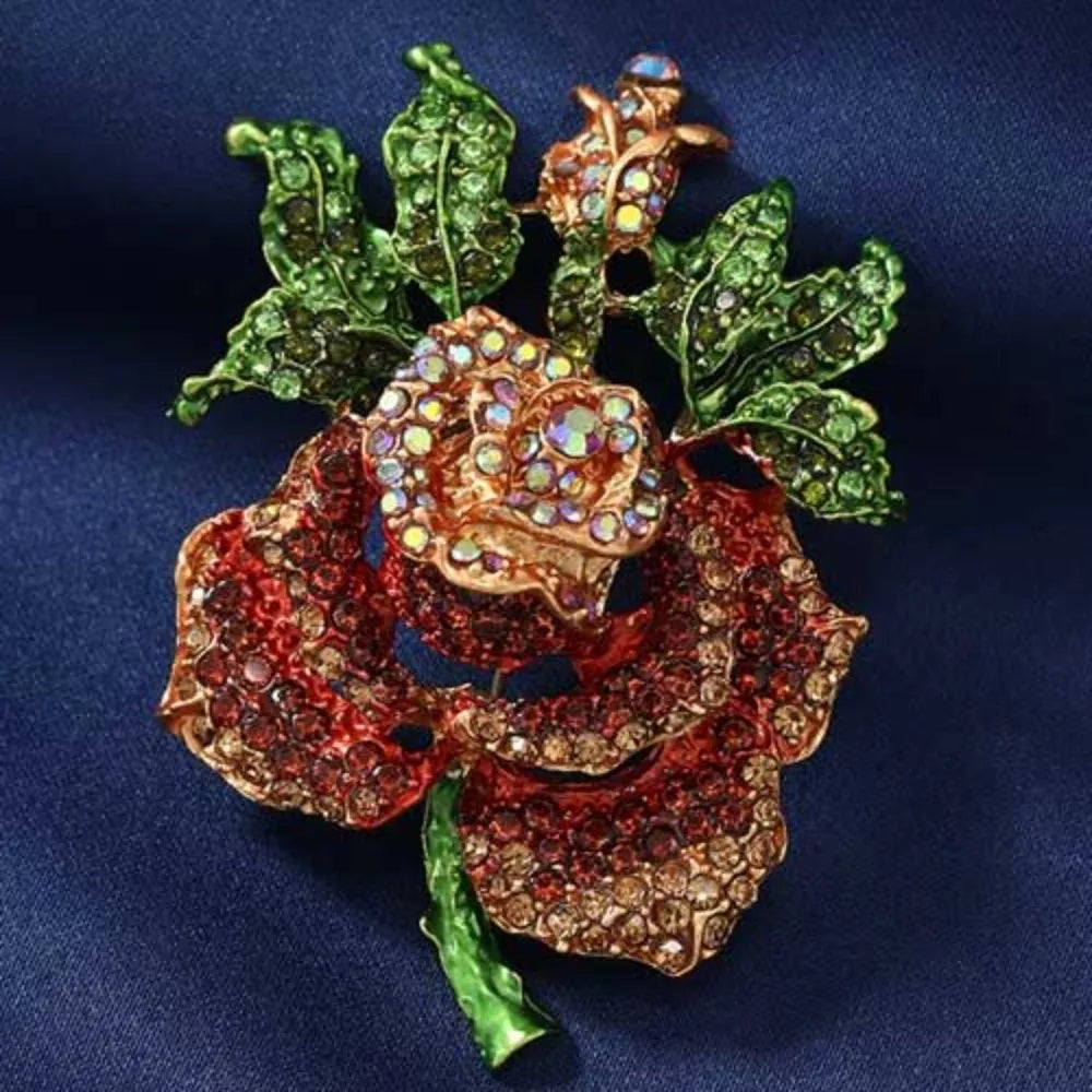 Baroque Luxury Beautiful Roses Sunflower Design Men's Women's Brooch Pins，Jewelry Accessories, Wedding Holiday Party Favors