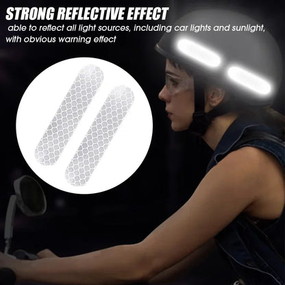 5Pcs Motorcycle Helmet Warning Reflective Stickers Night Safety Driving Decorative Strips Sticker Bicycle Moto Car Decals