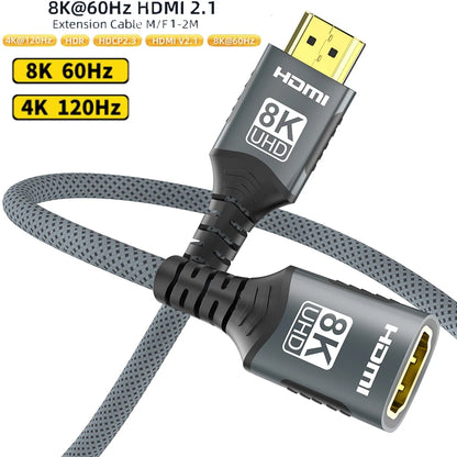 HDMI 2.1 Extension Cable 8K@60Hz HDMI 2.1 Male-Female Bi-Directional 48Gbps 4K@120Hz For HDTV RTX PS5 Xbox HDR Video PC Laptop
