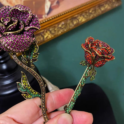 Baroque Luxury Beautiful Roses Sunflower Design Men's Women's Brooch Pins，Jewelry Accessories, Wedding Holiday Party Favors